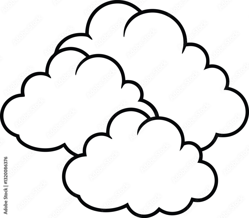 Cartoon Clouds, Clouds line art vector icon, cloud computing concept, vector cloud icon Cartoon Clouds, Clouds line art vector icon, cloud computing concept, vector cloud icon
