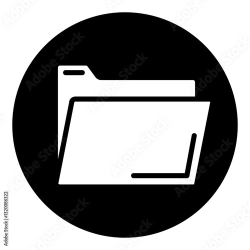 Opened Folder Black Circle Icon