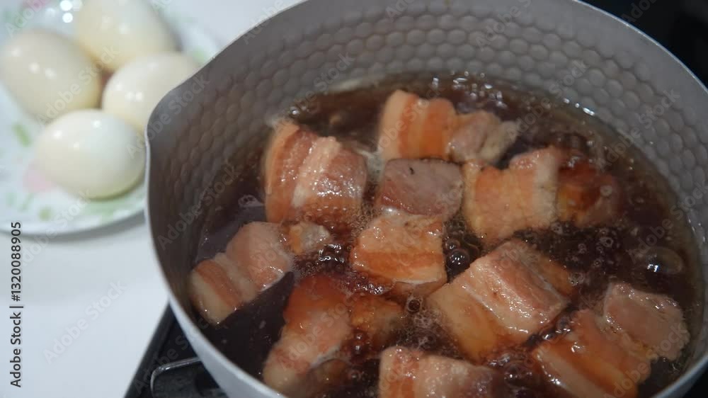 豚の角煮を作る様子 豚の角煮を作る様子