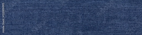 Seamless textured denim plain fabric in a deep blue color, showcasing the weave and pattern typical of denim material.