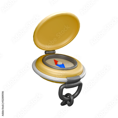 Fototapeta Naklejka Na Ścianę i Meble -  3D rendered illustration of pirate compass on white background 