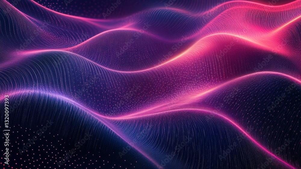 An abstract representation of flowing wave patterns in vibrant colors An abstract representation of flowing wave patterns in vibrant colors
