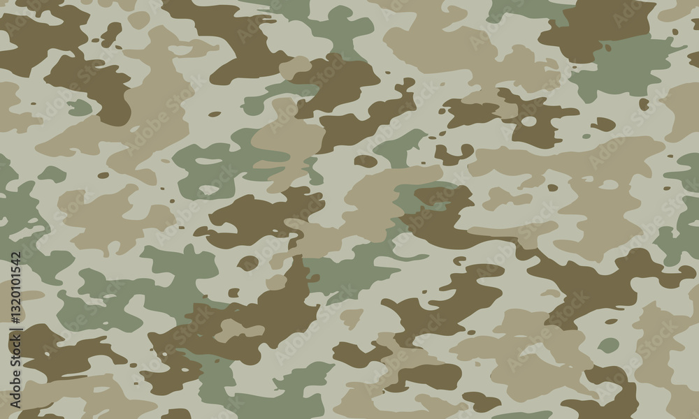 Camouflage seamless pattern. Trendy style camo, repeat print. Vector illustration. Khaki gray texture, military army green hunting print Camouflage seamless pattern. Trendy style camo, repeat print. Vector illustration. Khaki gray texture, military army green hunting print