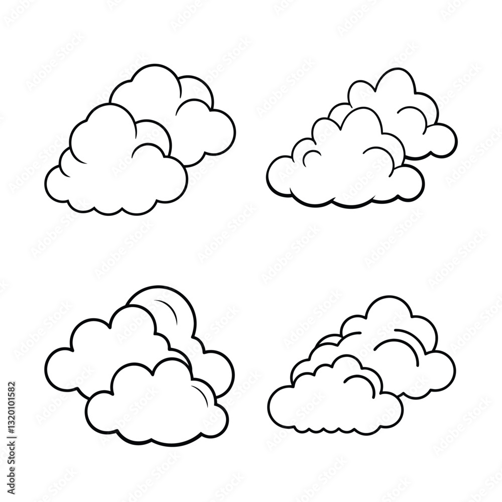 Simple Cloud icon vector set, set of clouds, set of weather icons, set of cloud icons Simple Cloud icon vector set, set of clouds, set of weather icons, set of cloud icons