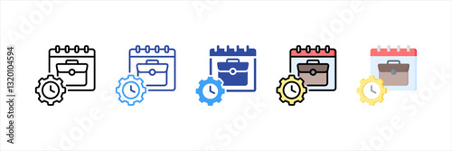 Job Schedule Multi Style Icon Set