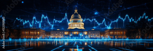 Wallpaper Mural US Capitol, Rising Bar Lines of Stock Market US Congress andFinancial Market Graph Stock Market, State Building US, Capitol Background Business Background Beautiful Design of Congress in America Torontodigital.ca