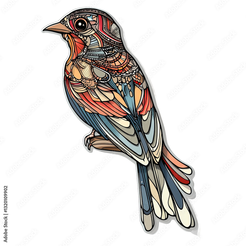 Obraz premium colorful cuckoo cartoon in contour vector on white background 