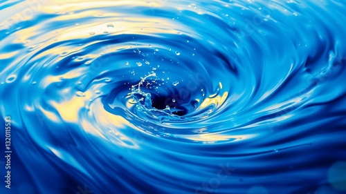Swirling Blue Water Abstract with Splash Effects