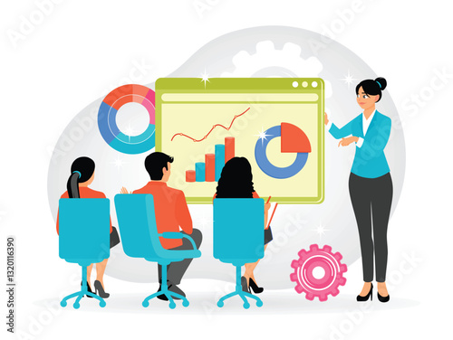 Marketing Business Strategy Presentation with Clients. Regarding Data Insight and Statistics.