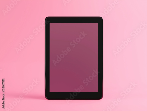 3D digital tablet isolated on a solid color background