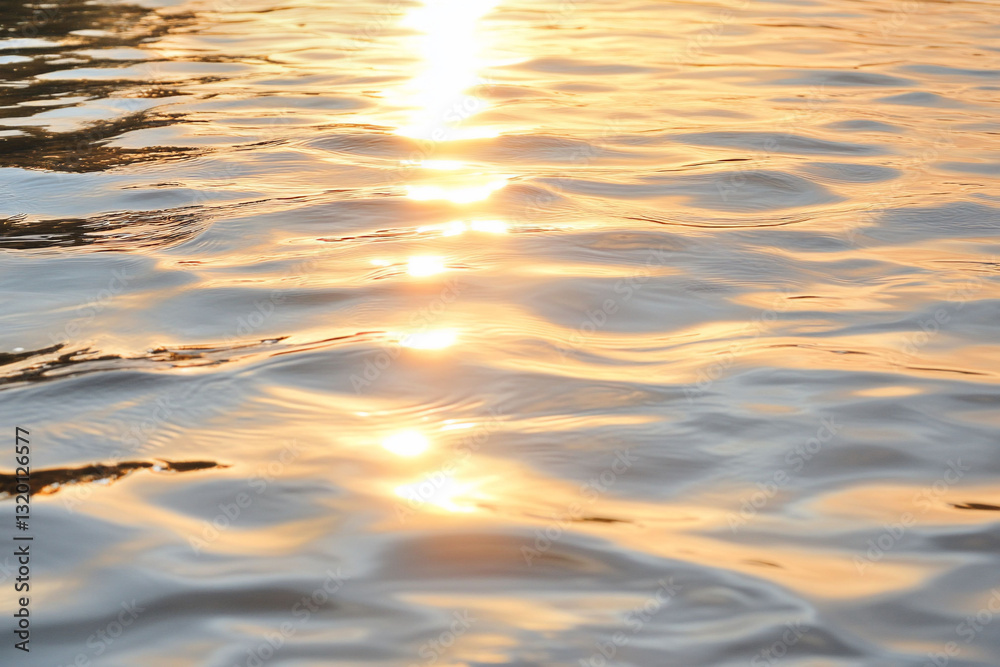 Golden Water Reflection: Serene Sunset or Sunrise Golden Water Reflection: Serene Sunset or Sunrise
