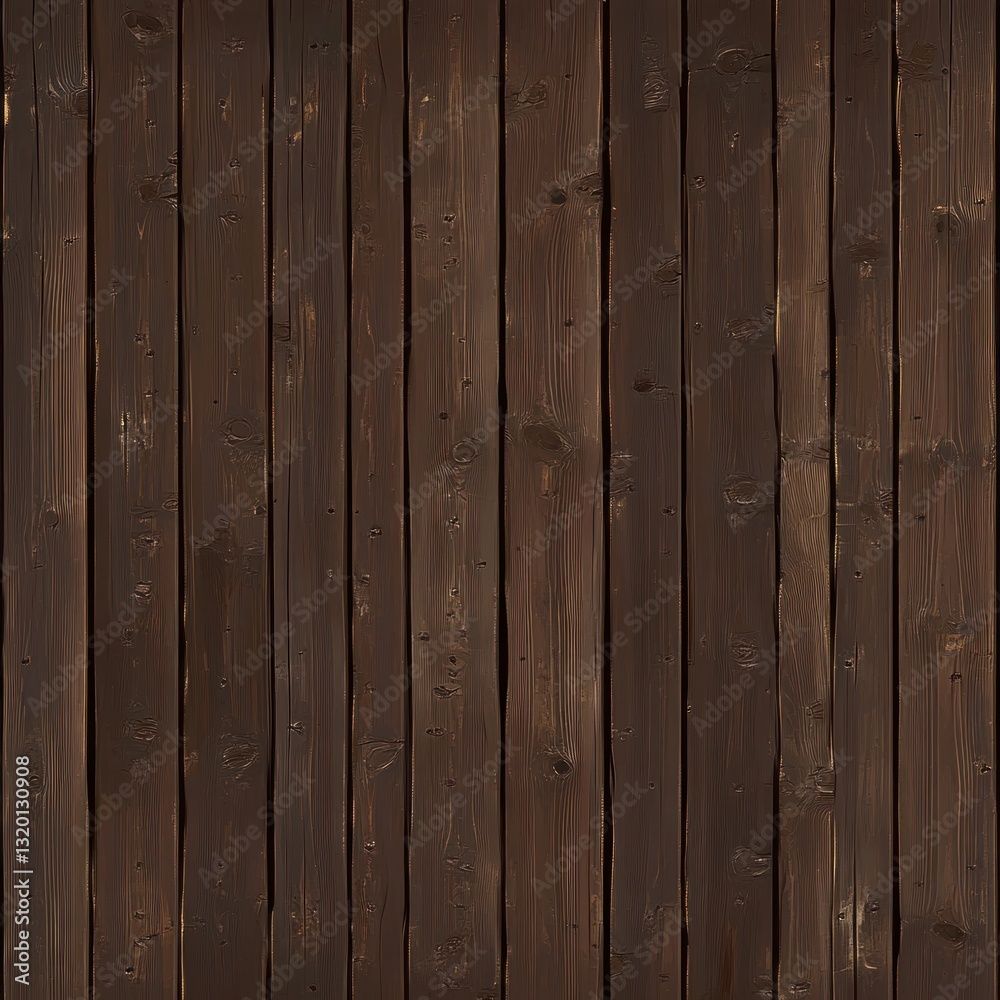 Fototapeta premium Dark brown vertical wood plank texture.