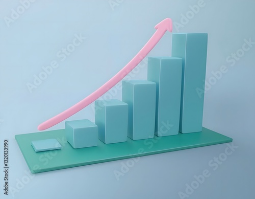Free Download Financial inclusion, economy and technology : 3D icon of Financial growth, rising stock charts, fintech innovation. - GFXLoad
