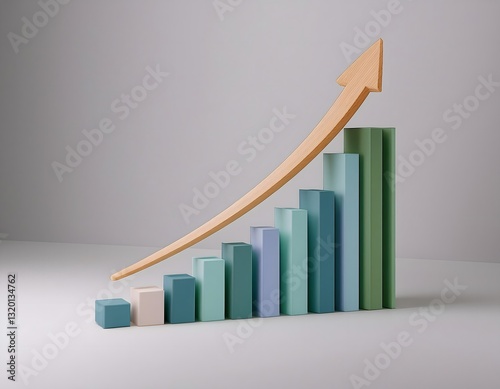 Free Download Financial inclusion, economy and technology : 3D icon of Financial growth, rising stock charts, fintech innovation. - GFXLoad