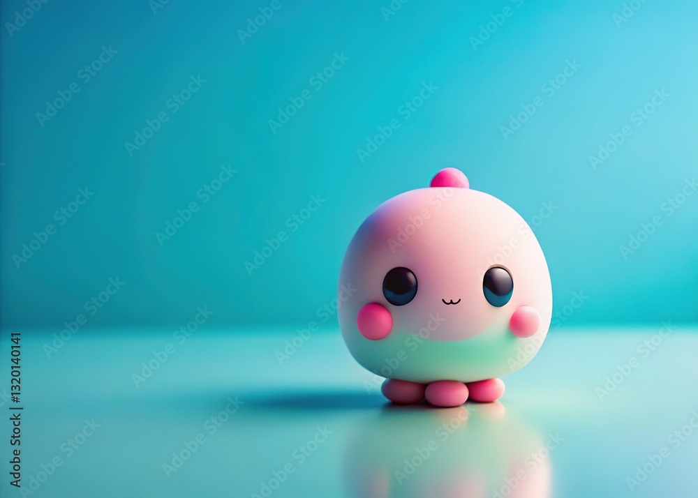 Adorable kawaii design, copy space on the right.