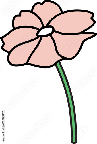 flower, 네이처, 꽃, 벡터, 도안, 삽화, 봄, 미, 분홍, 식물, 봄꽃, 꽃한송이, 코스모스, 식물,도안, 꽃 클립아트