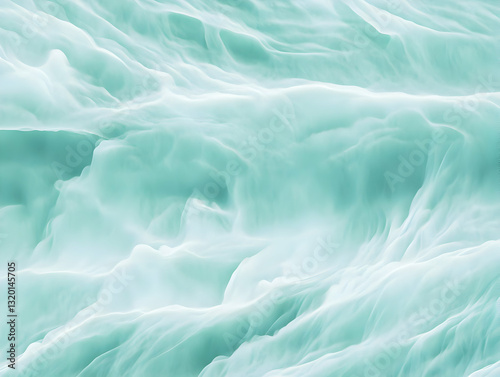 Wallpaper Mural Abstract 3D Render of Flowing, Pastel Green Waves, creating a serene and calming background image. Torontodigital.ca