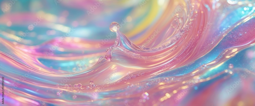 Fototapeta premium Liquid gel abstract cosmetic backdrop. Smear of clear moisturizing product.