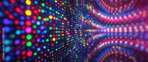 Led Panel Light Background Texture, Closeup. RGB dot background. Dots utilized for design backdrop. Closeup of LED lighting. Display featuring primary colors. Textured digital screen backgrounds.