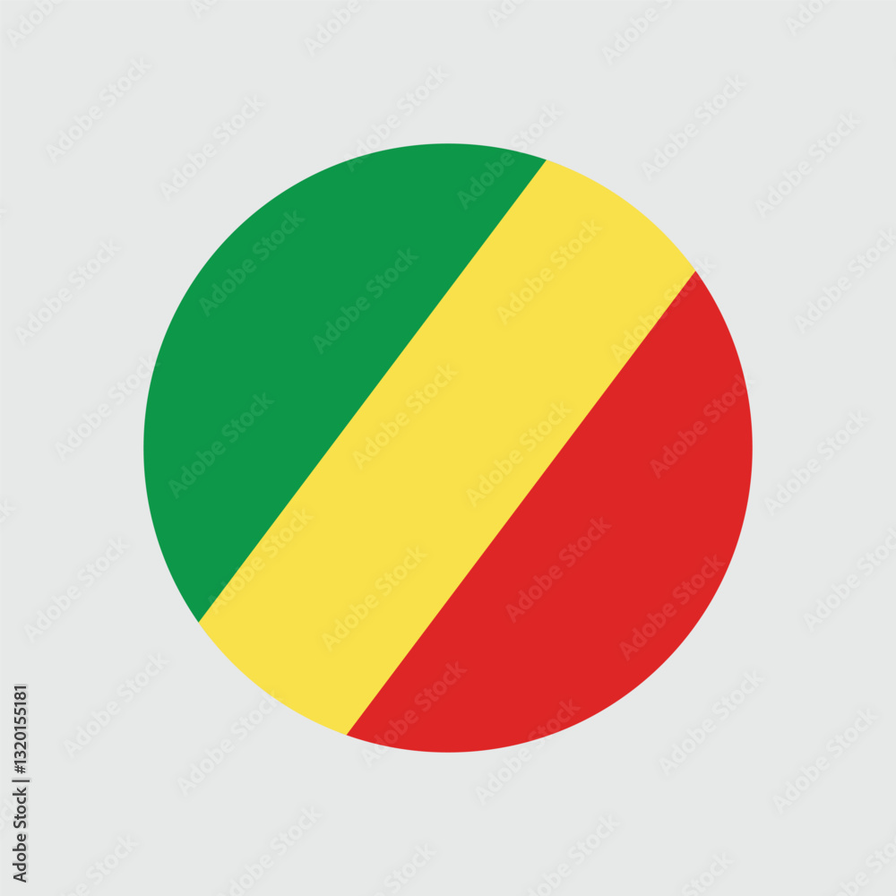 Fototapeta premium Congo Republic Flag Sphere Vector