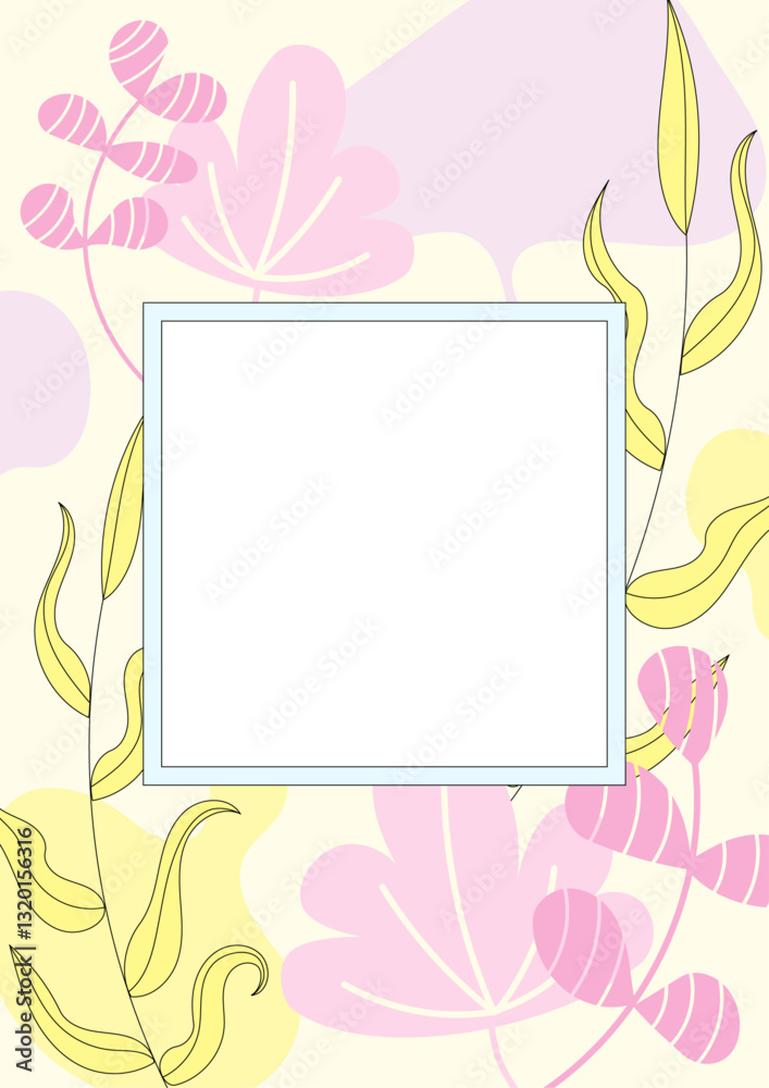 pink yellow floral frame vector illustration for text pink yellow floral frame vector illustration for text