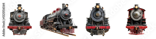 Powerful Vintage Steam Locomotives Showcasing Historical Railway Transportation from the Golden Age of Rail Travel