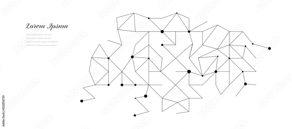 Fototapeta premium 幾何学 抽象 三角形 回路 科学 ポリゴン 背景