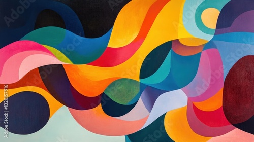 Vibrant Waves of Color: An abstract artwork with flowing waves of vivid colors, creating a sense of movement, energy, and artistic expression.