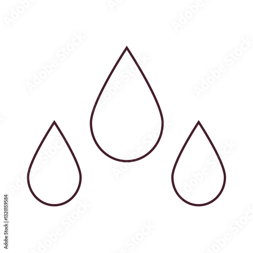 Raindrops symbolizing rain, moisture, and wet weather. Ideal for forecasts, climate reports, and seasonal designs.