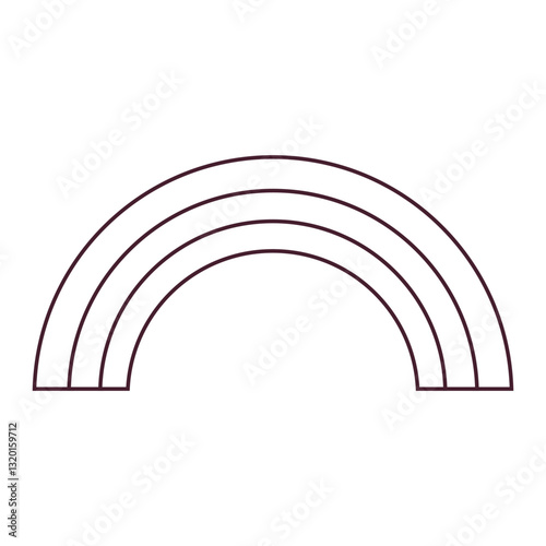 Stylized rainbow symbol representing color, weather, and optimism. Perfect for forecasts, climate graphics, nature themes, and decorative designs.