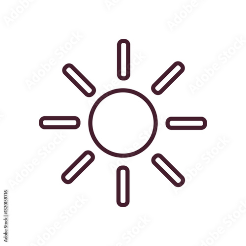 Radiant sun symbol representing warmth, energy, and daylight. Ideal for weather forecasts, climate graphics, solar energy themes, and seasonal designs.