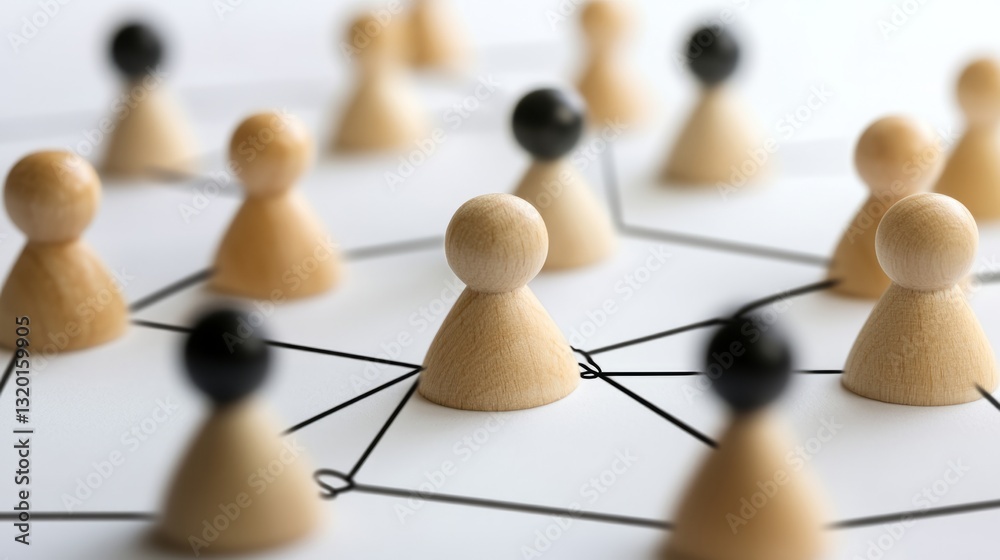 Obraz premium Interconnected Nodes in a Minimalist Design, Symbolizing Modern Connectivity and Integration 