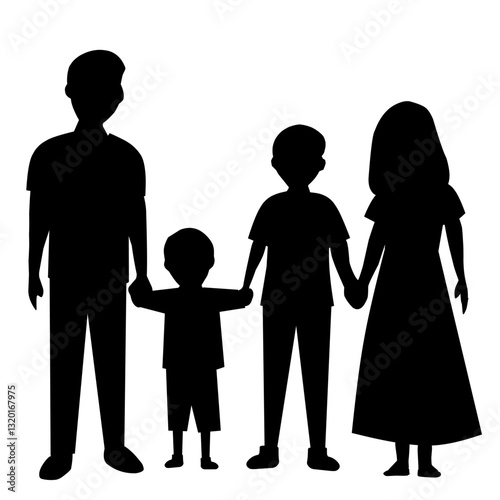 family silhouette vector