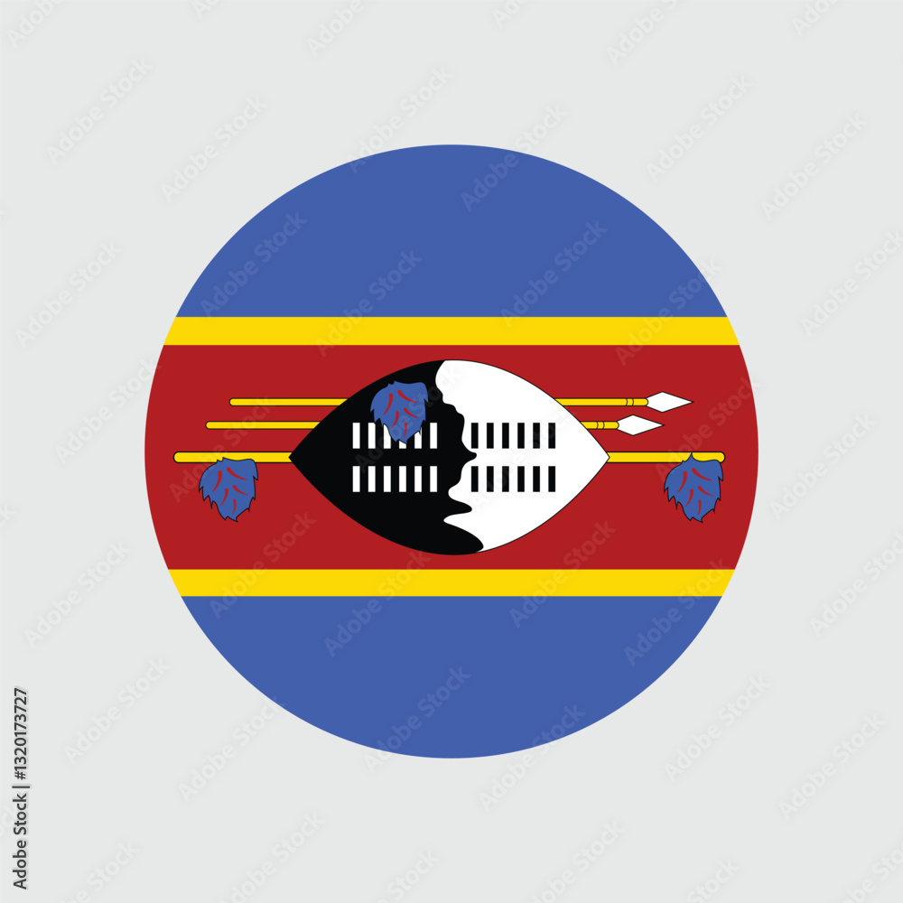 Eswatini Flag Sphere Vector Eswatini Flag Sphere Vector