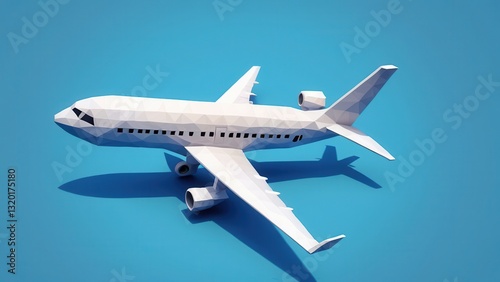 A sleek and modern low-poly airplane exemplifying contemporary design