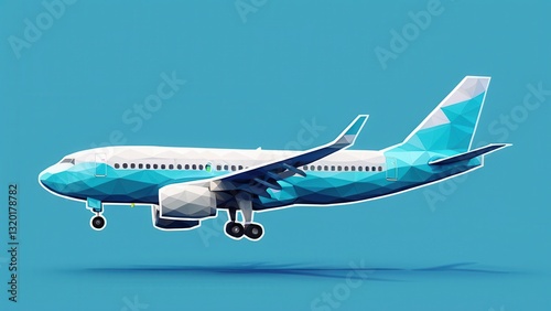 Wallpaper Mural  vibrant and modern airplane design in a vivid blue backdrop Torontodigital.ca