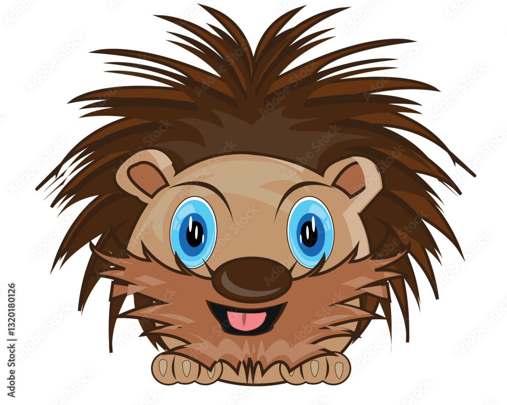 Obraz premium Wildlife porcupine on white background is insulated