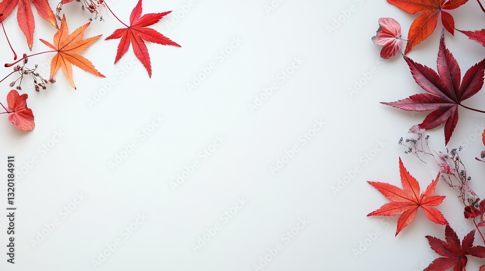 Autumn season concept with maple leaf isolated on white background Autumn season concept with maple leaf isolated on white background