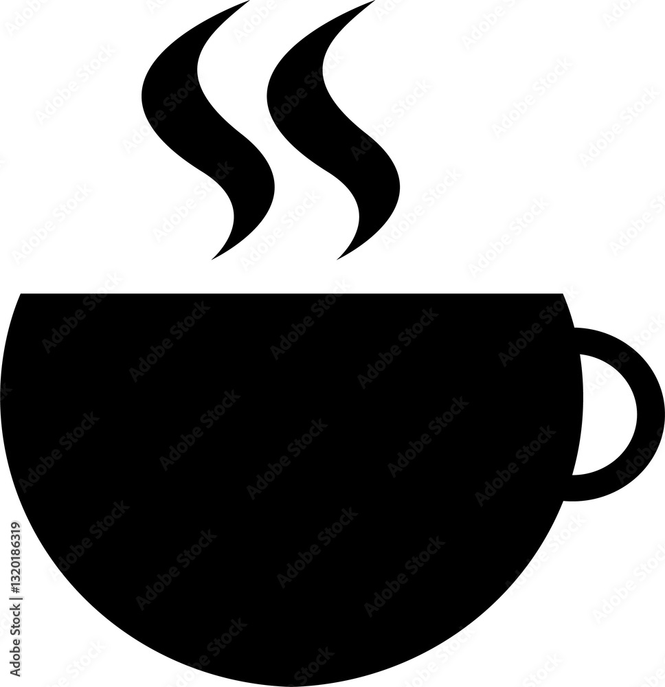 Silhouette of coffee and tea cup vector icon Silhouette of coffee and tea cup vector icon