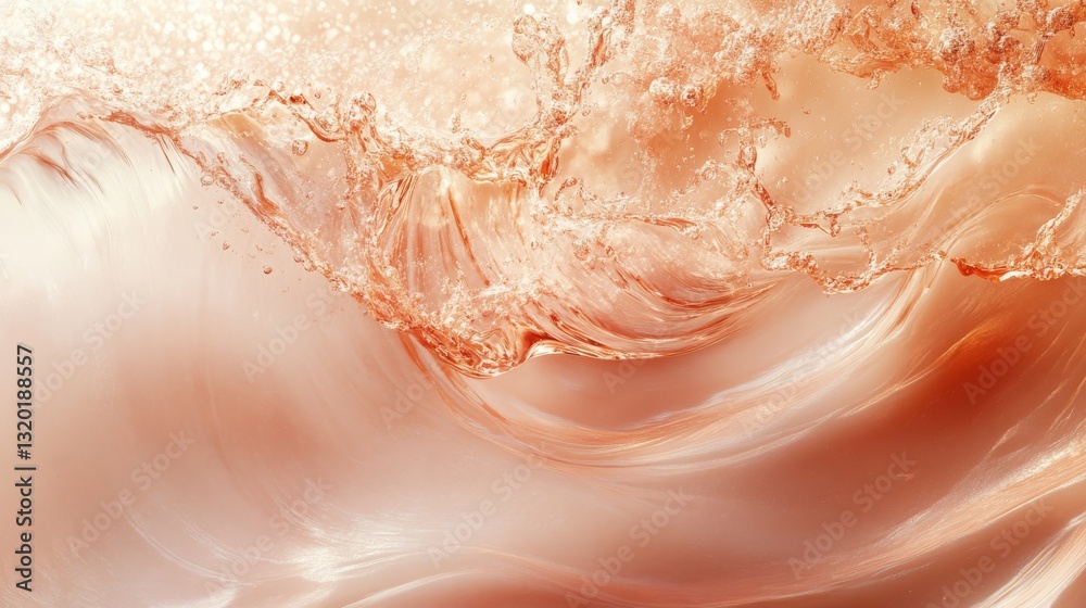 Obraz premium Beautiful rose colored fluid and liquid flowing across the surface