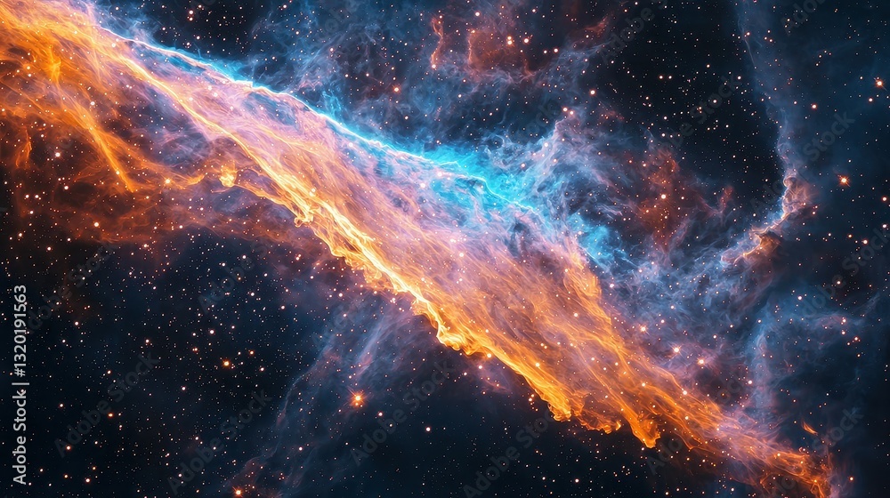 Obraz premium Colorful Cosmic Nebula in Deep Space with Stars and Gas Clouds