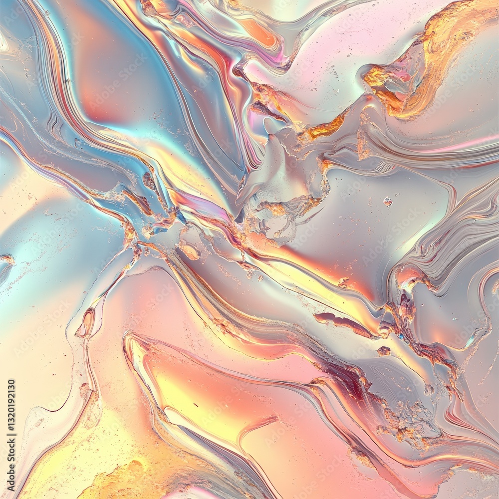 Fototapeta premium Pastel iridescent swirls abstract background