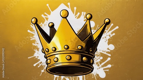  a vibrant golden crown symbolizing royalty and power