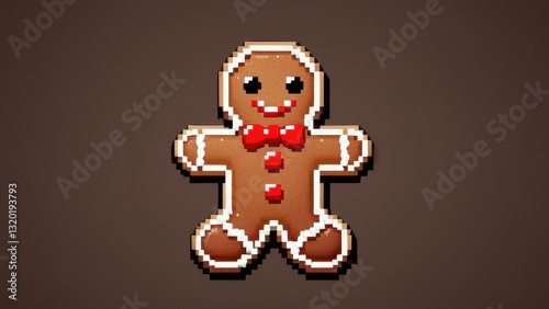  a charming pixel art gingerbread man with a festive appeal