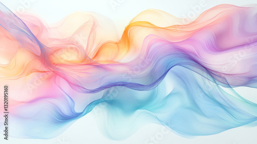 Dreamy pastel abstract background with soft watercolor waves flowing