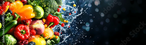 Vibrant Harvest: A captivating display of nature's bounty, with fresh, colorful vegetables and fruits. Bursting with nutrition and vitality.