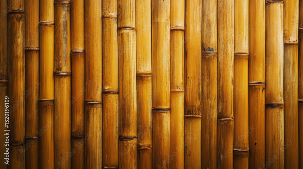 Naklejka premium Bamboo texture background with smooth vertical alignment and warm tones