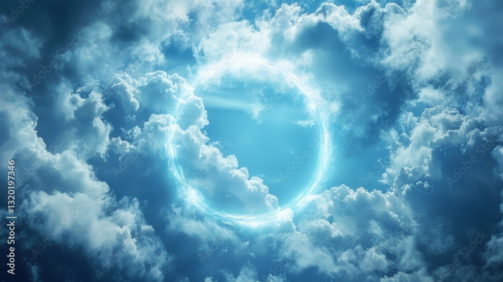 custom made wallpaper toronto digitalBlue Halo: A luminous blue ring of light around celestial bodies, often portrayed in religious and artistic works to symbolize purity and divinity.