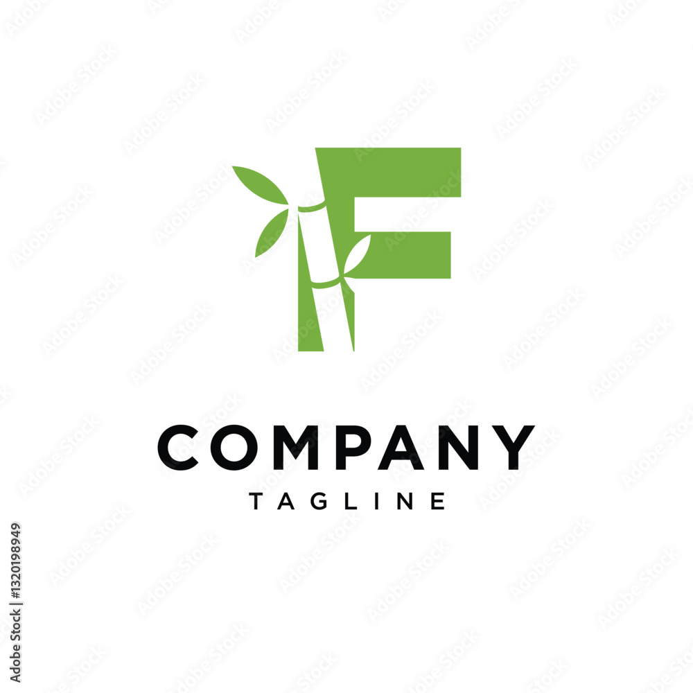 Fototapeta premium Letter F Bamboo Logo Icon Vector