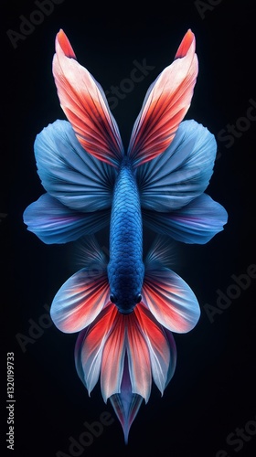 Majestic betta fish with elaborate fins on elegant dark background